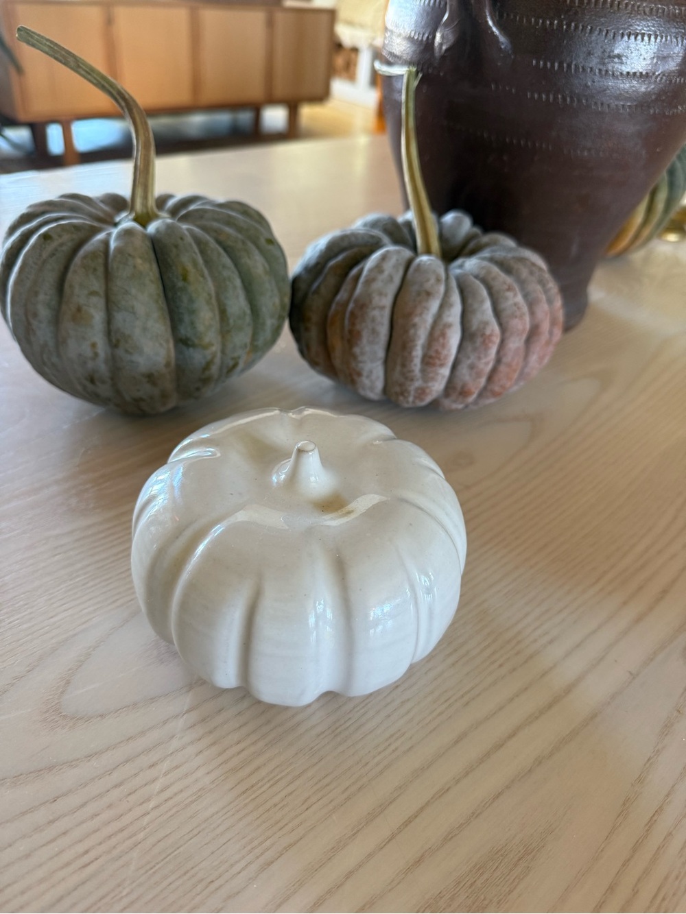 Farmhouse Pottery Vermont Ceramic Heirloom Pumpkin White - Small
